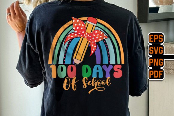 100 Days of School Rainbow Design Tshirt