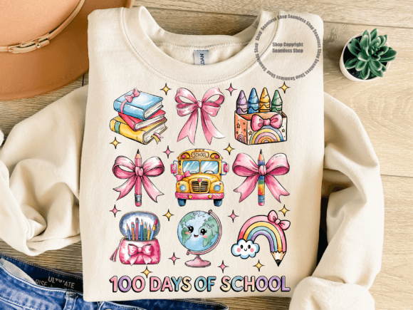 100 Days of School Rainbow Pencil PNG