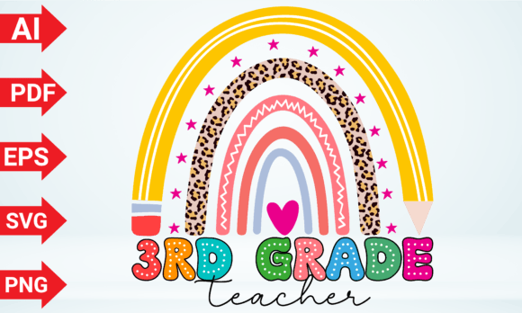 3rd Grade Teacher Rainbow Graphics