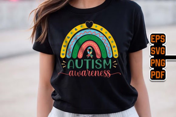 Autism Awareness Rainbow Design Graphics