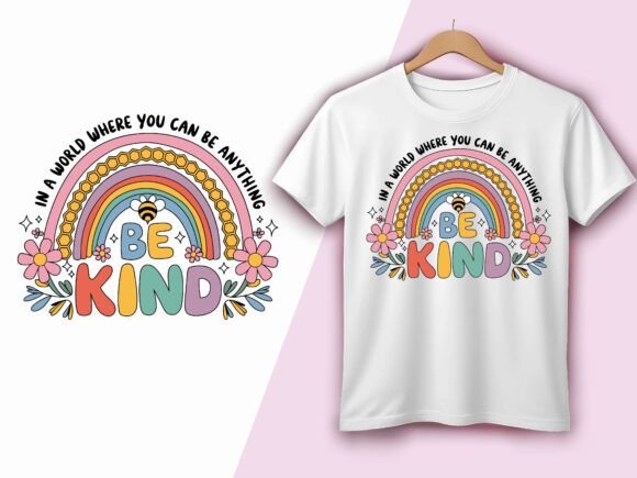 Be Kind Honey Bee Rainbow Inspiring Graphics
