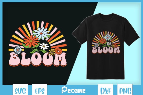 Boho Rainbow Flowers Bloom SVG Graphics