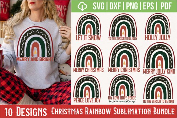 Christmas Rainbow Sublimation Bundle