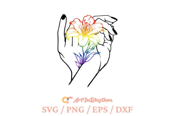 Gay Pride Svg, Rainbow Lily Svg, Graphics