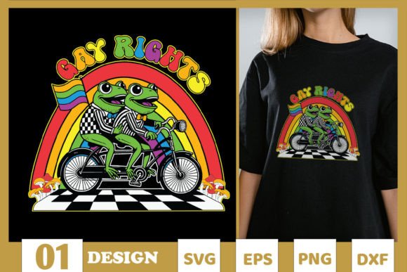 Gay Rights Funny Frog SVG Graphics