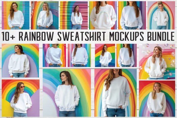 Gildan 18000 Rainbow Mockups Bundle