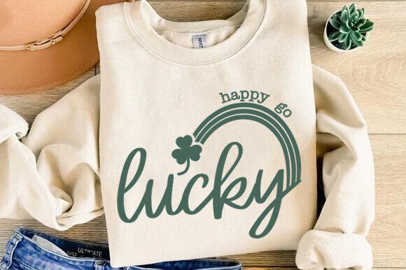 Happy Go Lucky Svg, Lucky Rainbow Svg Graphics