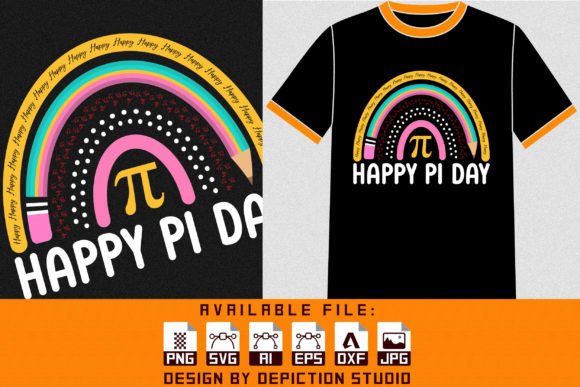 Happy Pi Day Rainbow T-Shirt Graphics
