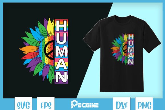 Human Sunflower Rainbow LGBT Pride SVG Graphics