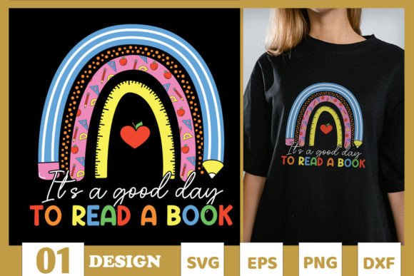 It's Good Day to Read Book Rainbow SVG Graphics