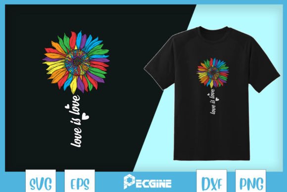 LGBT Pride Rainbow Sunflower SVG Graphics