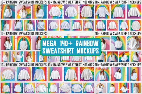 Mega Rainbow Sweatshirt Mockups Bundle