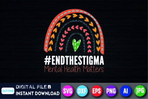 Mental-Health Matters Shirt Rainbow Graphics