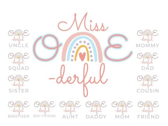Miss Onederful, Boho Rainbow SVG
