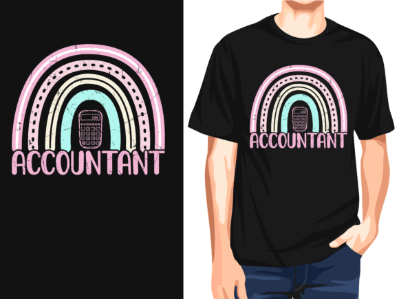 Rainbow Accountant Vector T-Shirt Design Graphics