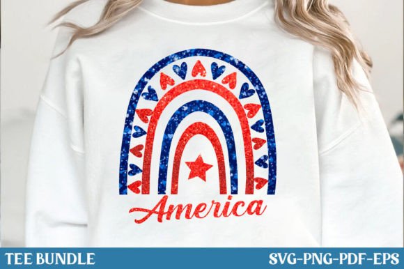 Rainbow American Flag SVG for T-Shirt Designs