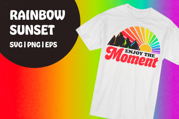 Rainbow Enjoy the Moment SVG Graphics