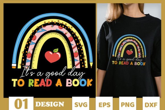 Rainbow Good Day to Read a Book SVG Graphics