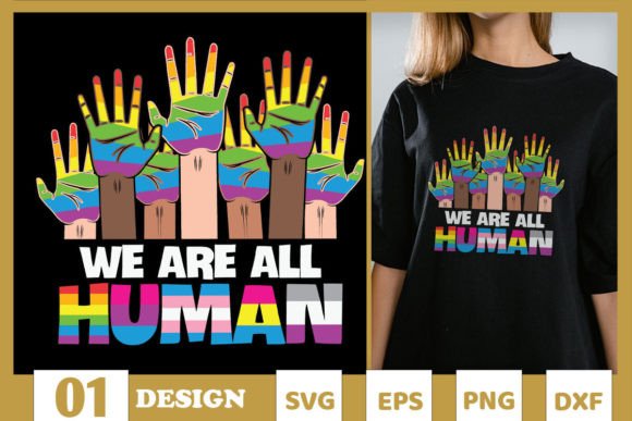 Rainbow LGBT We Are All Human SVG Graphics