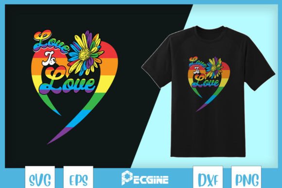 Rainbow Sunflower Love Pride Month SVG Graphics
