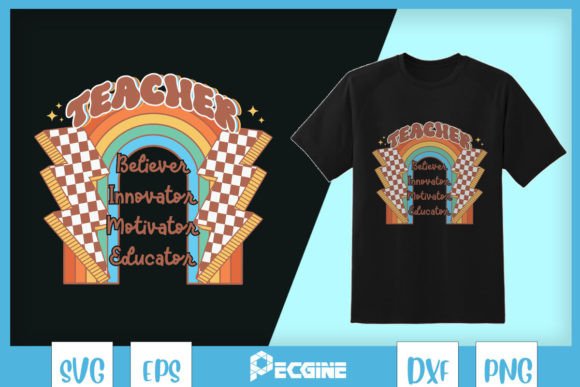 Retro Rainbow Teacher SVG Review
