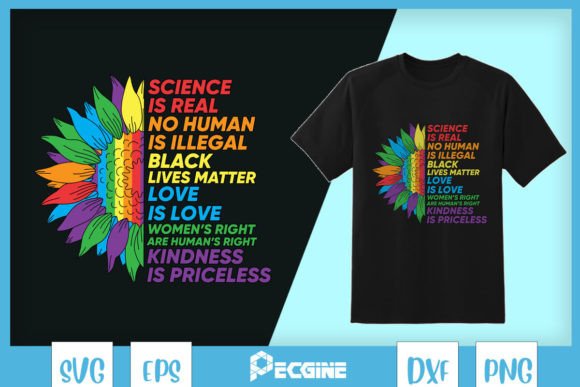Sunflower Rainbow Science BLM LGBT SVG Graphics