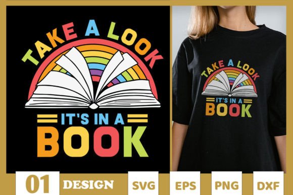 Take a Look in a Book Rainbow Book SVG