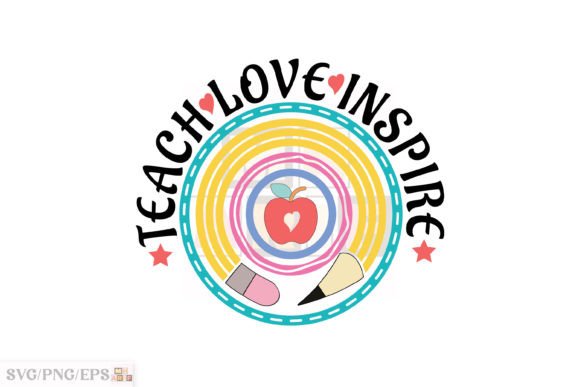 Teach Love Inspire Teacher Rainbow SVG