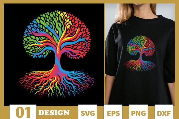 Tree Life Rainbow LGBT Pride Flag SVG Graphics